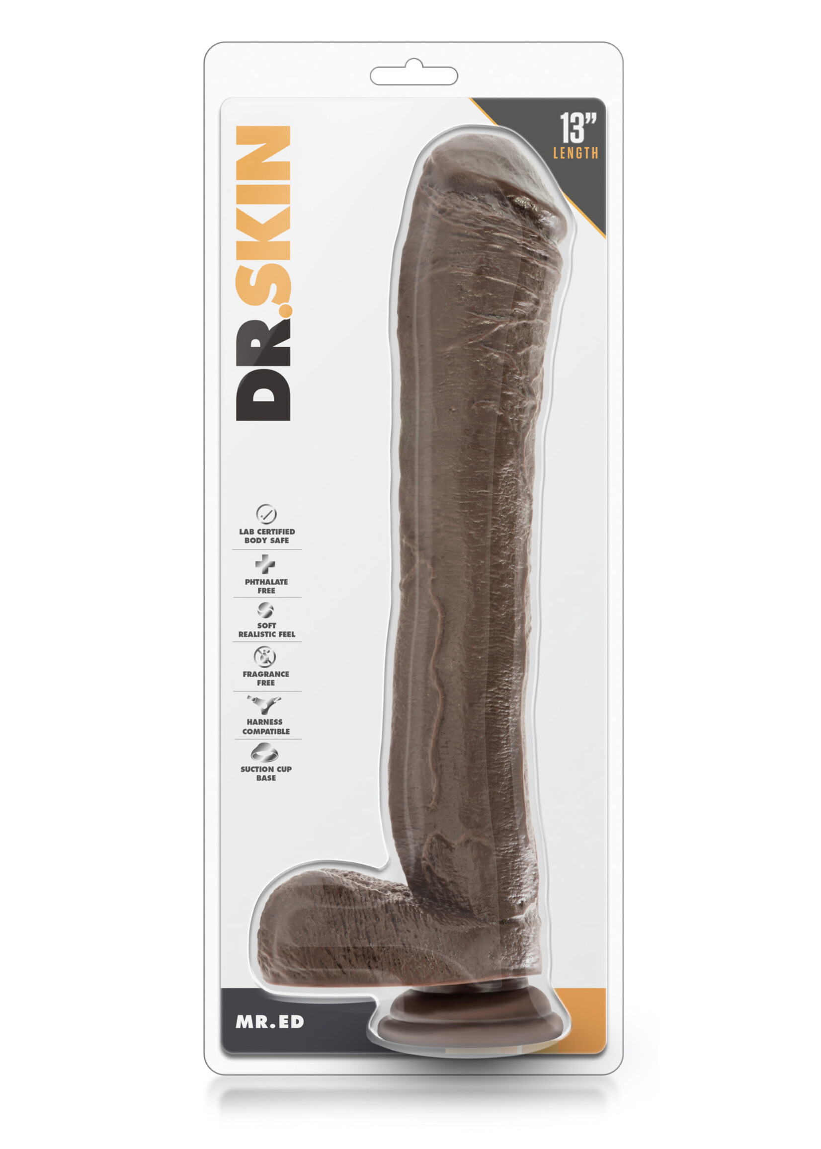 Blush Mr. Ed dildo With Balls beige chocolate - 33 cm
