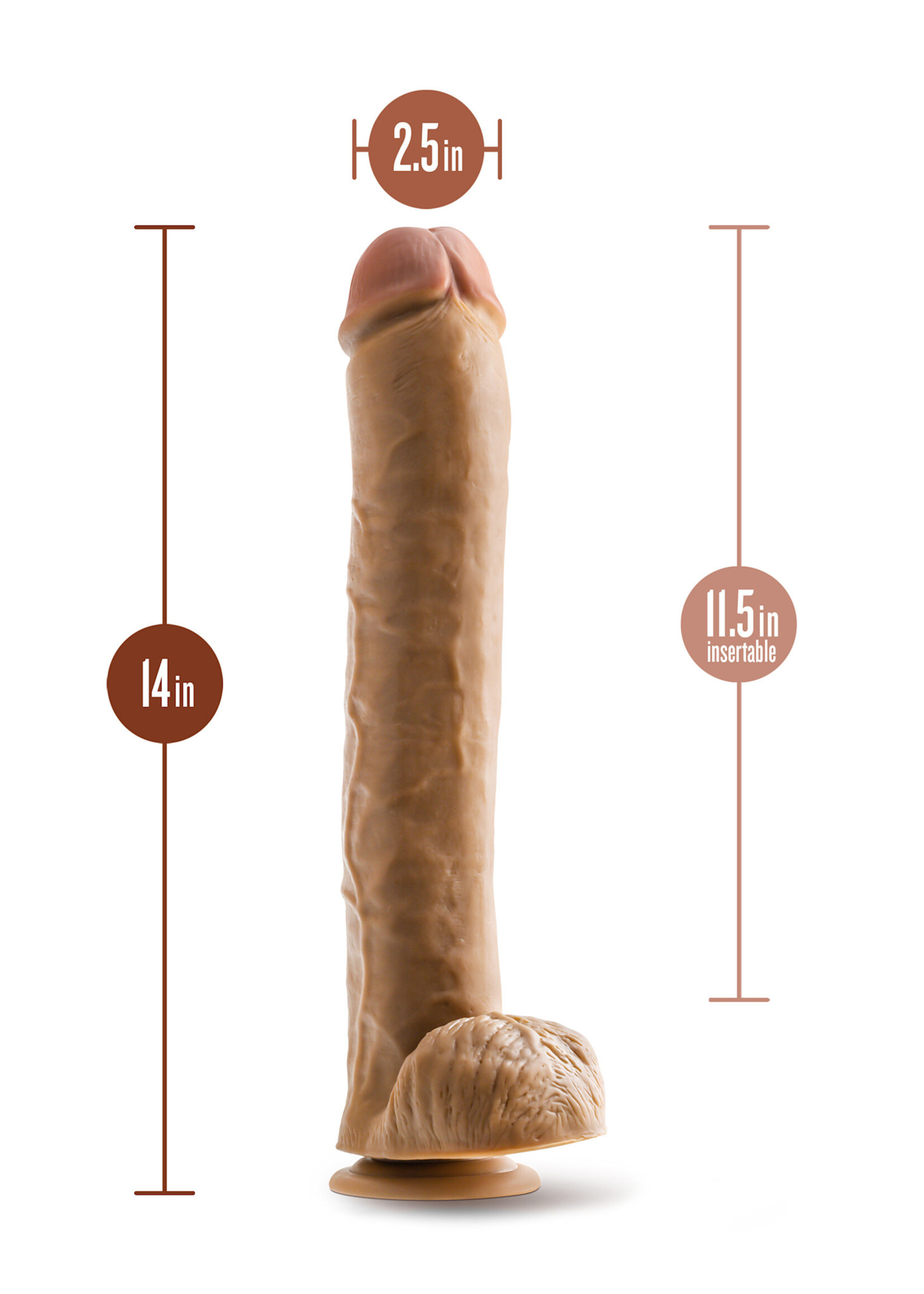Blush Dr. Michael dildo with balls tan - 35 cm