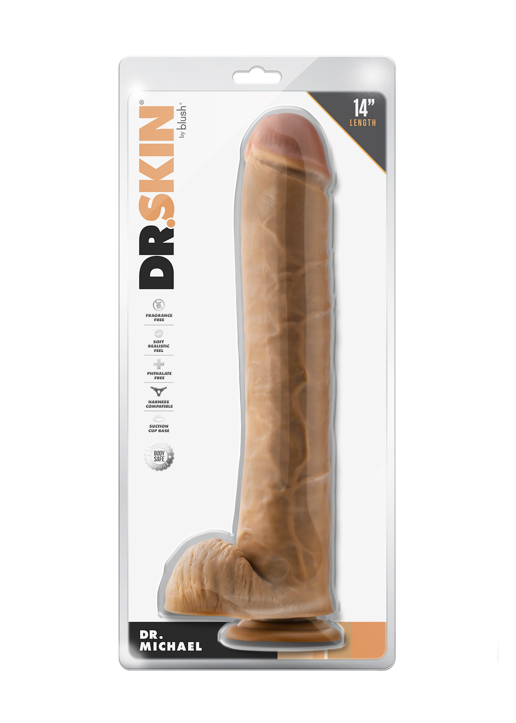 Blush Dr. Michael dildo with balls tan - 35 cm