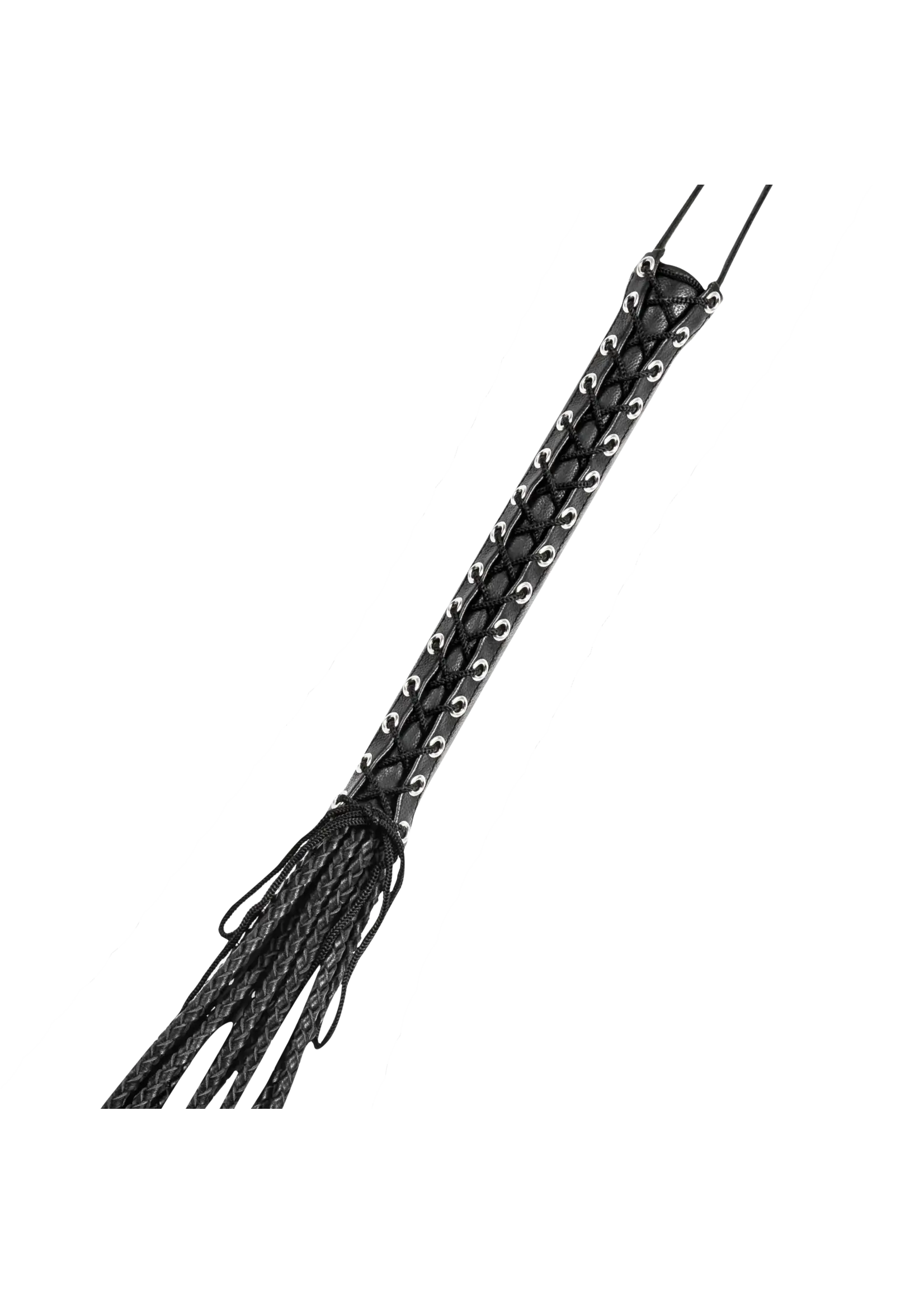 Rimba Zweep met 12 handgevlochten strengen - leer