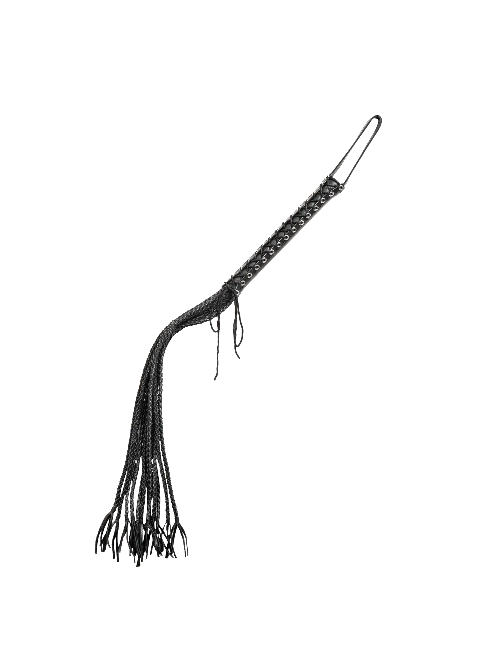 Rimba Zweep met 12 handgevlochten strengen - leer
