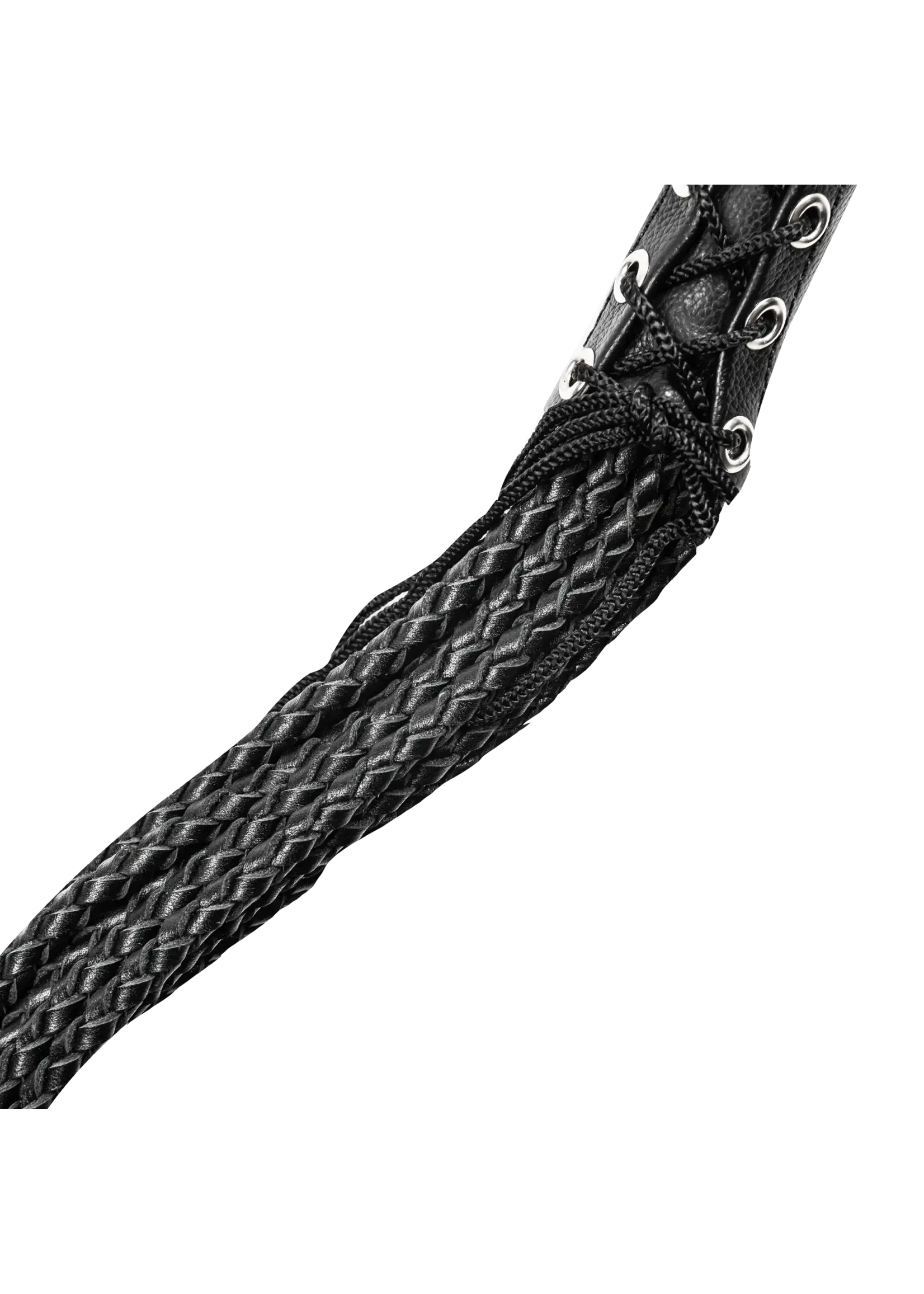 Rimba Zweep met 12 handgevlochten strengen - leer