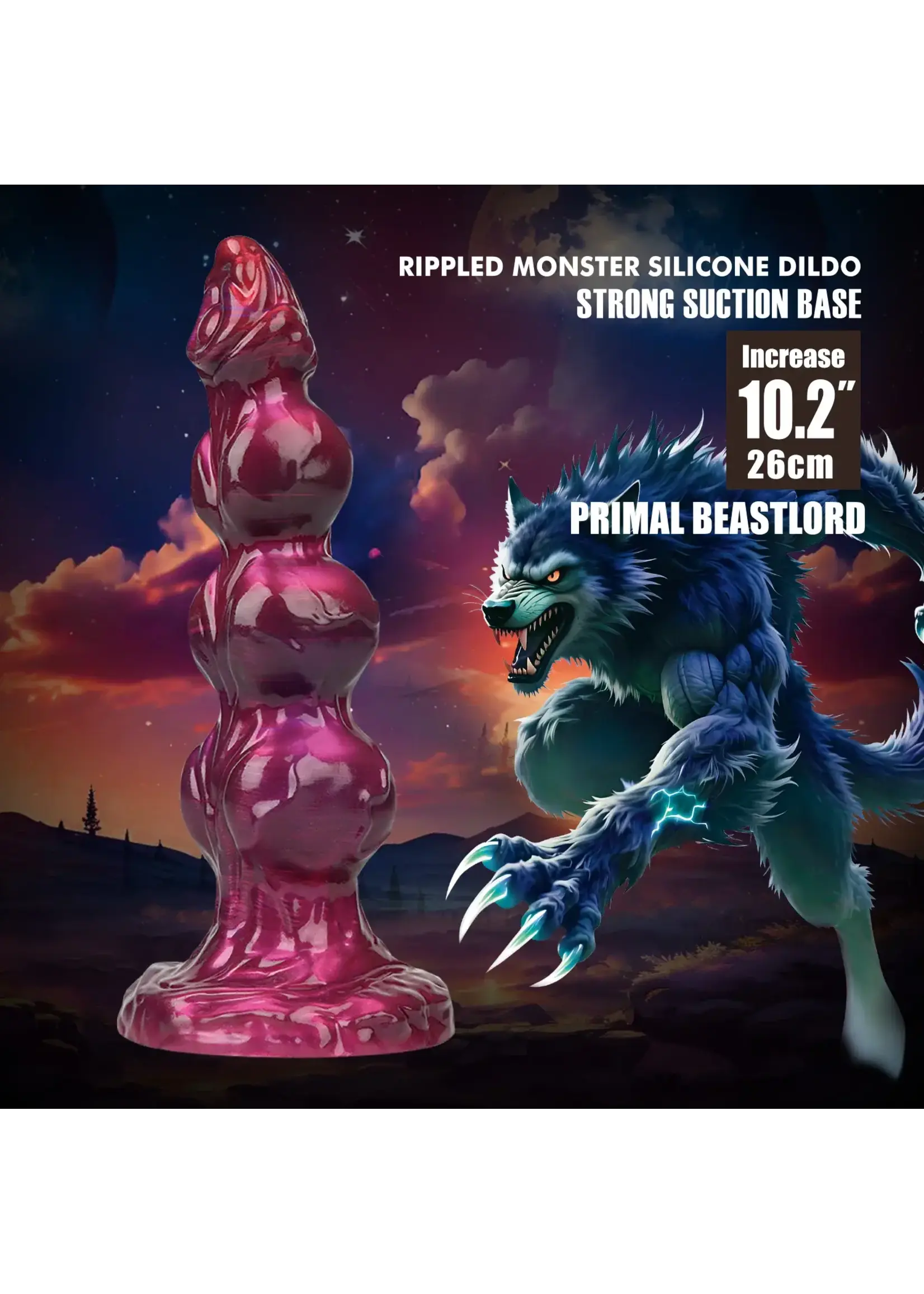 Power Monsters Primal beastlord rippled monster dildo - 26 cm