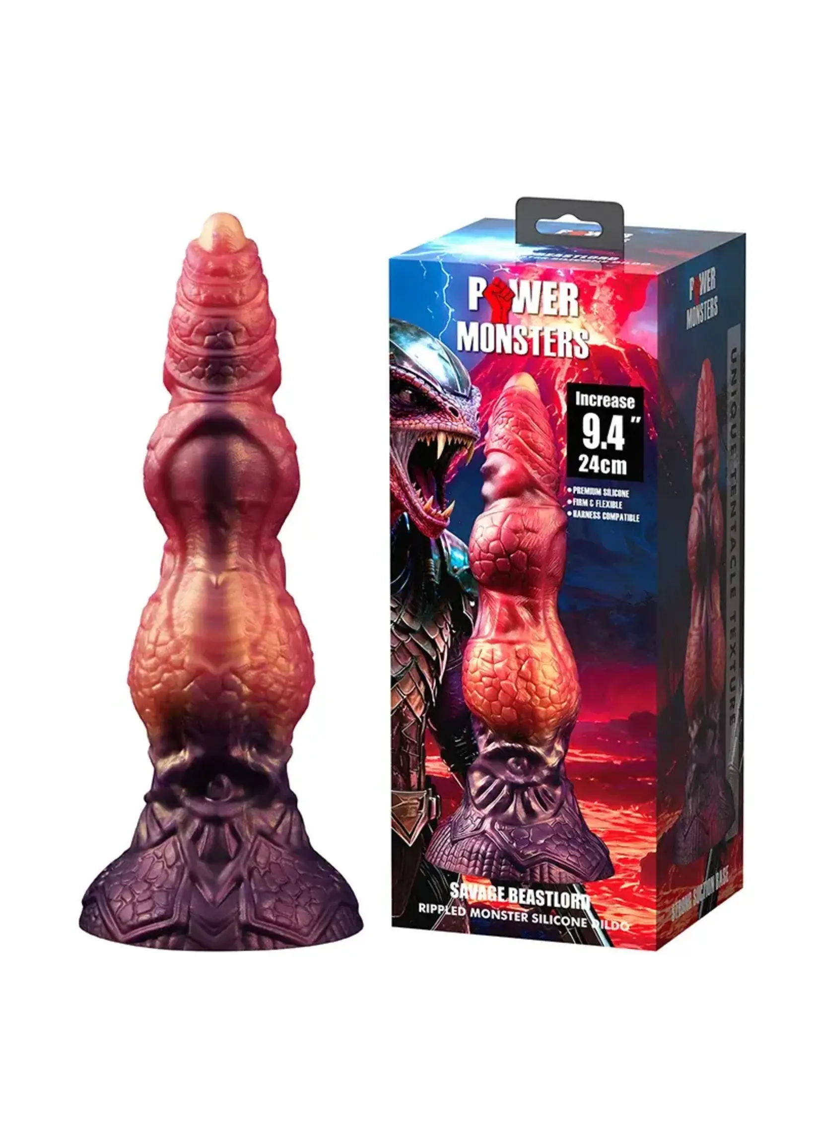 Power Monsters Savage beastlord rippled monster dildo - 24 cm