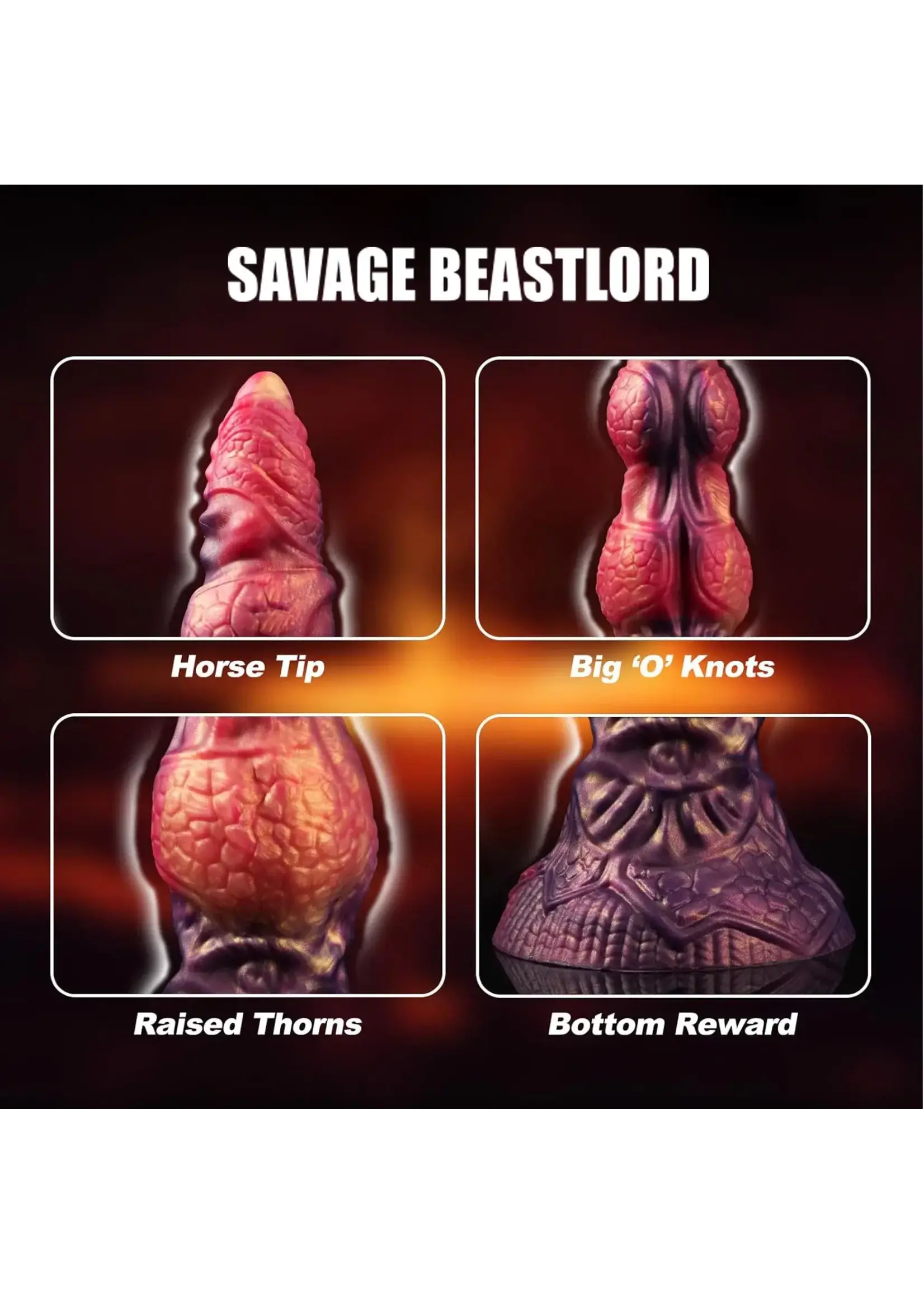 Power Monsters Savage beastlord rippled monster dildo - 24 cm