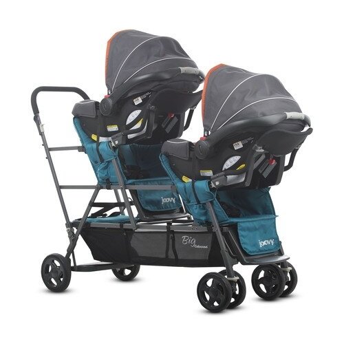 Joovy Joovy Big Caboose Graphite - Triple Kinderwagen - drie kinderen wandelwagen - turquoise