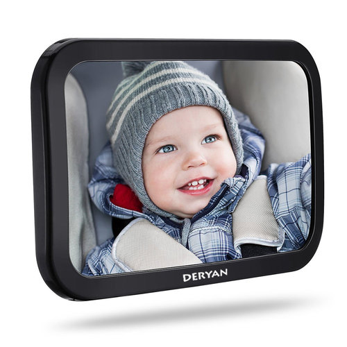 Deryan Deryan Luxe XL Car Mirror Baby Adjustable - Children's Mirror Car - Backseat Mirror Baby Deryan Deryan Luxe XL Car Mirror Baby Adjustable - Children's Mirror Car - Backseat Mirror Baby