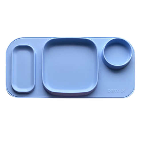 Deryan Set de table enfant Deryan Luxe - assiette BP-FREE Antidérapant sans Phtalate - vaisselle bébé