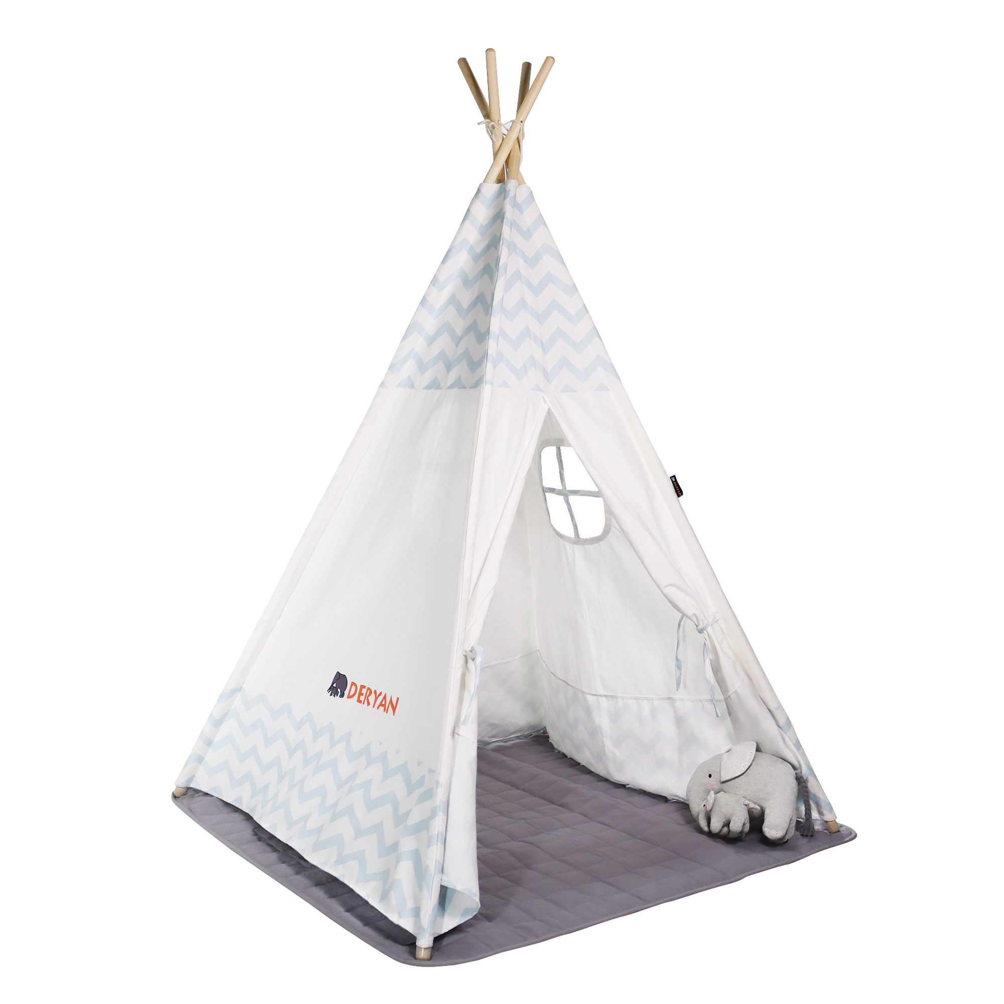 haak Wiskundige Traditioneel Deryan Luxe Tipi Tent Cream - Wigwam Speeltent met ramen - 120x120x160 -  BABY-PHANT