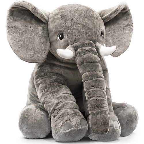 Deryan Deryan Luxury Elephant Plys Legetøj - XL Plys Legetøj - Elefant - Udstoppet dyr - Grå