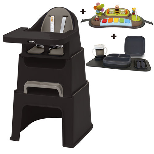 BOL.com Deryan Quuby Hochstuhl - 5-in-1 Hochstuhl - Mitwachsender Stuhl - Inklusive Spielbrett - Inklusive Besteck - Tischset - Trinkbecher BOL.com Deryan Quuby Hochstuhl - 5-in-1 Hochstuhl - Mitwachsender Stuhl - Inklusive Spielbrett - Inklusive Besteck - Tischset - Trinkbecher