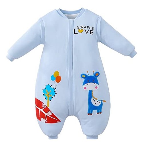 Deryan Deryan Saco de Dormir de Invierno para Bebés con Manguito Desmontable - Azul - Jirafa Deryan Deryan Saco de Dormir de Invierno para Bebés con Manguito Desmontable - Azul - Jirafa