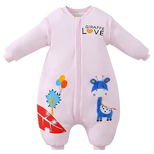 Deryan Deryan Saco de Dormir de Invierno para Bebés con Manguito Desmontable - Rosa - Jirafa Deryan Deryan Saco de Dormir de Invierno para Bebés con Manguito Desmontable - Rosa - Jirafa