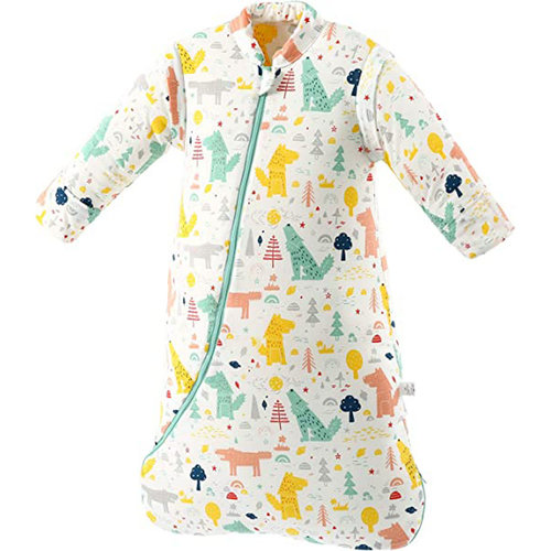 Deryan Deryan Saco de Dormir de Invierno para Bebés con Manguito Desmontable 70cm - Blanco - Bosque Verde Deryan Deryan Saco de Dormir de Invierno para Bebés con Manguito Desmontable 70cm - Blanco - Bosque Verde