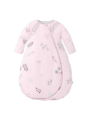 Deryan Deryan Baby Winter Sleeping Bag with zip-off sleeve - Pink - Leaves