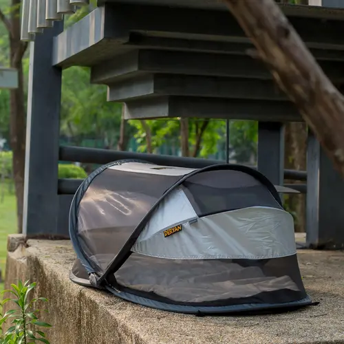 Deryan Baby Luxe Campingbedje – Inclusief zelfopblaasbare matras - Silver
