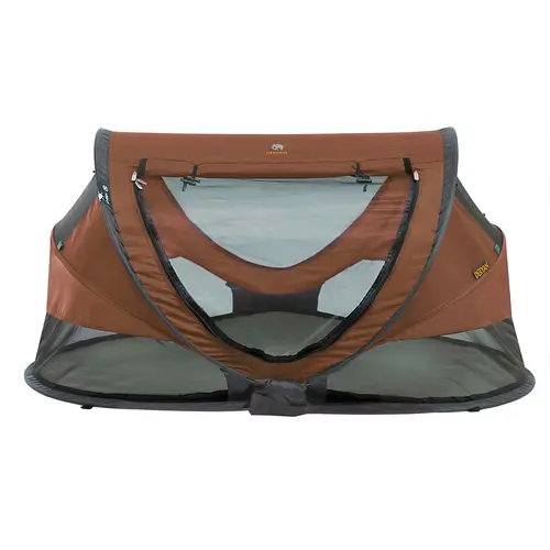 Deryan Deryan Peuter Luxe Camping Cot - Includes self-inflating mattress - Caramel Deryan Deryan Peuter Luxe Camping Cot - Includes self-inflating mattress - Caramel