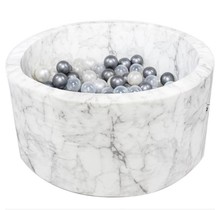 Ballenbak Rond 90x40 | White Marble