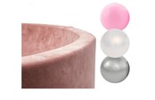 Ballenbak Rond 90x30 | Velvet Pink incl. 150 ballen (Pearl/Silver/Light Pink Pearl)