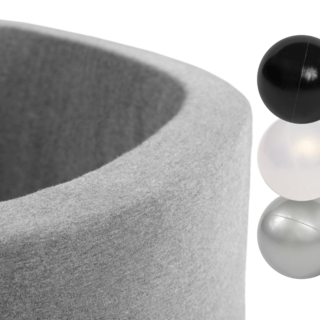 Ballenbak Rond 90x30 | Licht Grijs incl. 150 ballen (Silver/Pearl/Black)