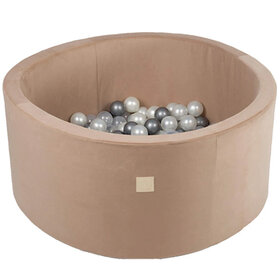 Ballenbak Rond 90x40 | Velvet Gold/Beige excl. ballen