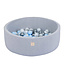 Misioo Ballenbak Rond 90x30 | Licht Grijs incl. 150 ballen (Pearl/Silver/Light Blue)