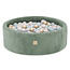 Misioo Ballenbak Rond 90x30 | Green Corduroy incl. 150 ballen (Pearl/Gold/Mint Pearl )