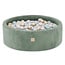 Misioo Ballenbak Rond 90x30 | Green Corduroy incl. 200 ballen (Pearl/Gold/Mint Pearl )