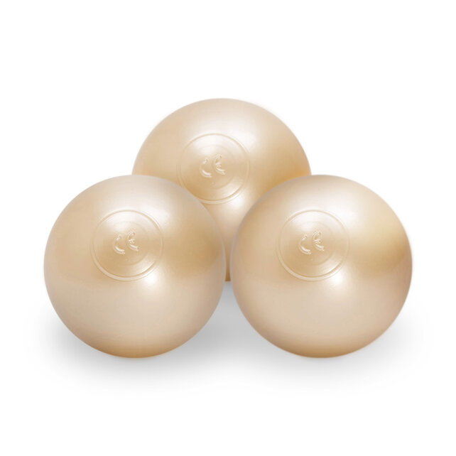 Ballenbak Rond 90x30 | Velvet Gold/Beige incl. 200 ballen (Pearl/Gold/Transparant)