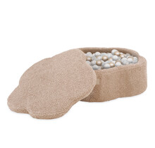 Ballenbak Bloem met Speelmat 95x30 | Beige Fluffy Boucle incl. 200 ballen