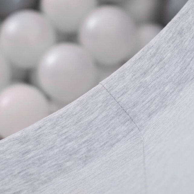 Ballenbak Rond 90x30 | Licht Grijs incl. 150 ballen (Pearl/Silver/Light Pink Pearl)
