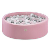 Ballenbak Rond 90x30 | Licht Roze incl. 150 ballen (Pearl/Silver/Light Pink Pearl)