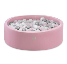 Ballenbak Rond 90x30 | Licht Roze incl. 150 ballen (Pearl/Silver/Light Pink Pearl)