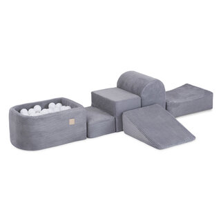 Hindernisbaan met Ballenbak | Light Grey Corduroy
