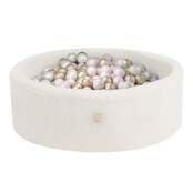 Ballenbak Rond 90x30 | Cream Fluffy Lamb  incl. 200 ballen (Pearl/Gold/Light Pink Pearl)