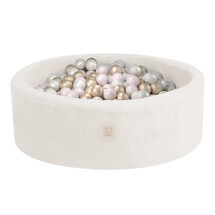 Ballenbak Rond 90x30 | Cream Fluffy Lamb incl. 200 ballen (Pearl/Gold/Light Pink Pearl)