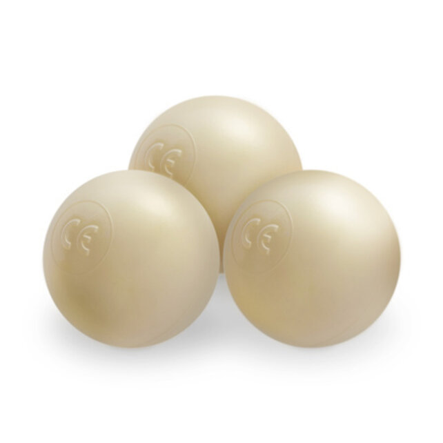 Ballenbak Rond 90x30 | Cream Fluffy Lamb incl. 200 ballen (Pearl/Gold/Transparant)