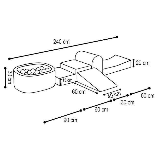Hindernisbaan met Ballenbak |  Licht Roze
