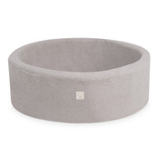 Ballenbak Rond 90x30 | Grey Fluffy Lamb incl. 200 ballen (Pearl/Silver/Transparant)