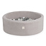 Misioo Ballenbak Rond 90x30 | Grey Fluffy Lamb incl. 200 ballen (Pearl/Silver/Transparant)