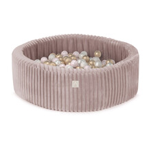 Ballenbak Rond 90x30 | Pink Puffy Lamell incl. 200 ballen (Pearl/Gold/Light Pink Pearl)