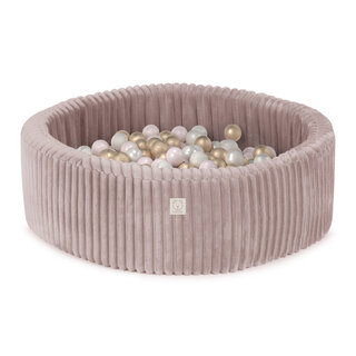 Ballenbak Rond 90x30 | Pink Puffy Lamell incl. 200 ballen (Pearl/Gold/Light Pink Pearl)