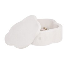 Ballenbak Bloem met Speelmat 95x30 | Cream Fluffy Lamb incl. 200 ballen