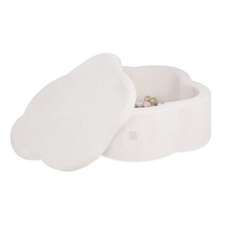 Ballenbak Bloem met Speelmat 95x30 | Cream Fluffy Lamb incl. 200 ballen