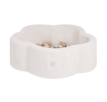 Ballenbak Bloem 95x30 | Cream Fluffy Lamb incl. 200 ballen