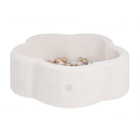 Ballenbak Bloem 95x30 | Cream Fluffy Lamb incl. 200 ballen