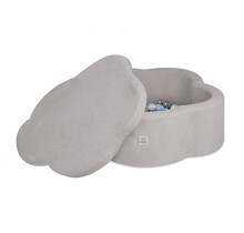 Ballenbak Bloem met Speelmat 95x30 | Grey Fluffy Lamb incl. 200 ballen