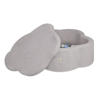 Ballenbak Bloem met Speelmat 95x30 | Grey Fluffy Lamb incl. 200 ballen