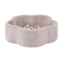 Ballenbak Bloem 95x30 | Light Pink Corduroy incl. 200 ballen (Pearl/Gold/Light Pink Pearl)