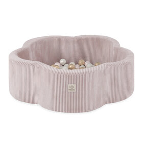 Ballenbak Bloem 95x30 | Light Pink Corduroy incl. 200 ballen (Pearl/Gold/Light Pink Pearl)